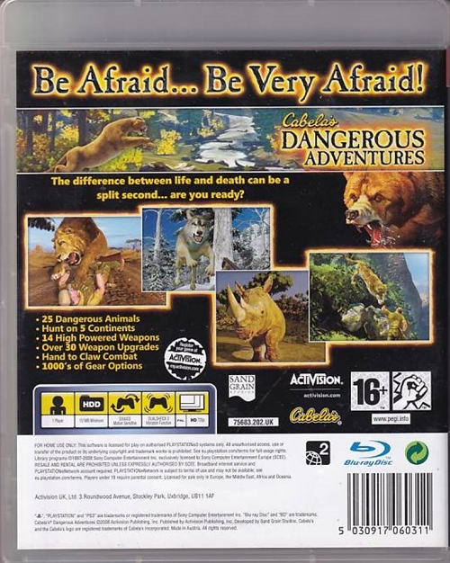 Cabelas Dangerous Adventures - PS3 (B Grade) (Genbrug)
